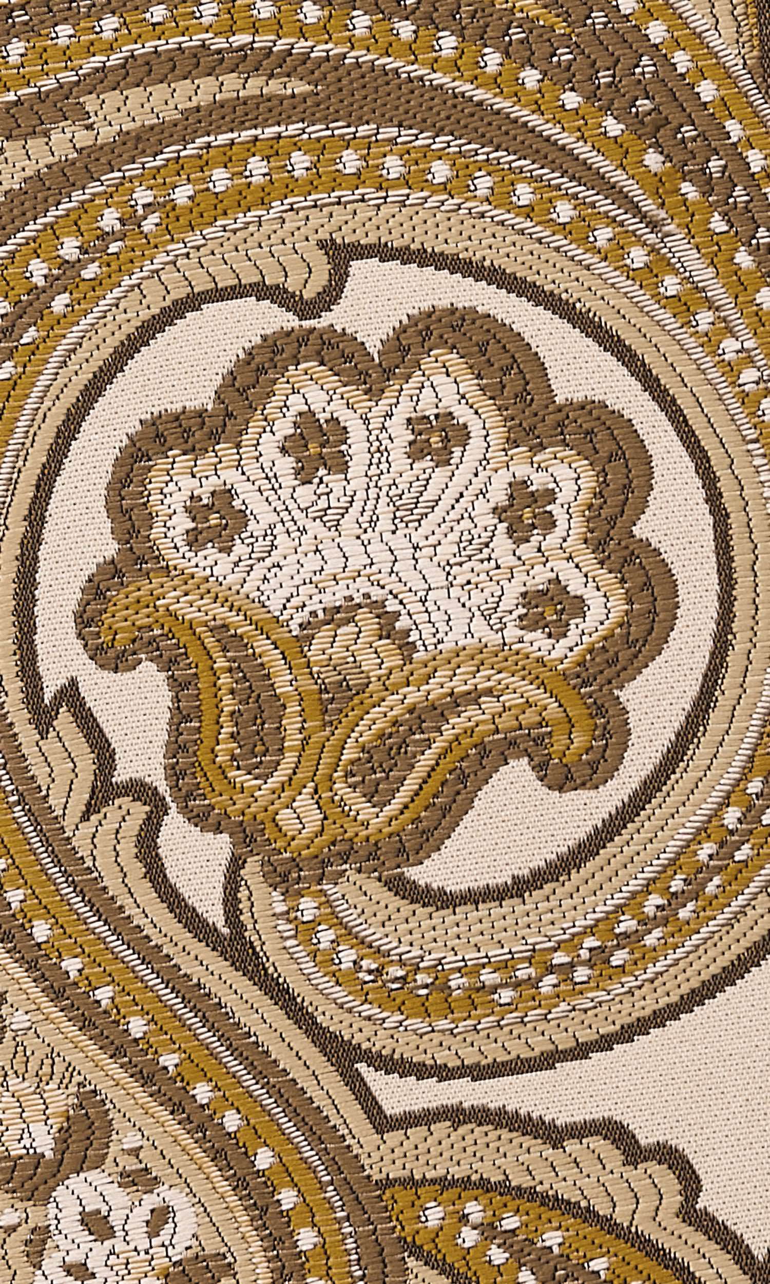 Paisley Home Textile Fabric Material By the Yard (Beige/ Yellow/ Umber)