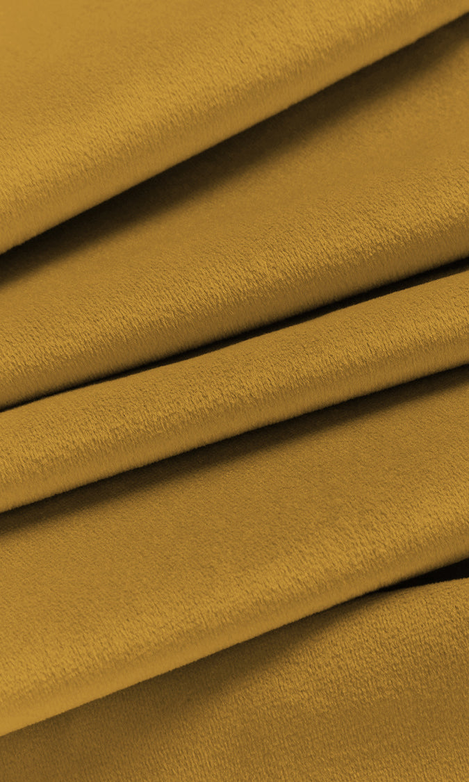 Velvet Home Décor Fabric By the Yard (Deep Yellow/ Mustard)