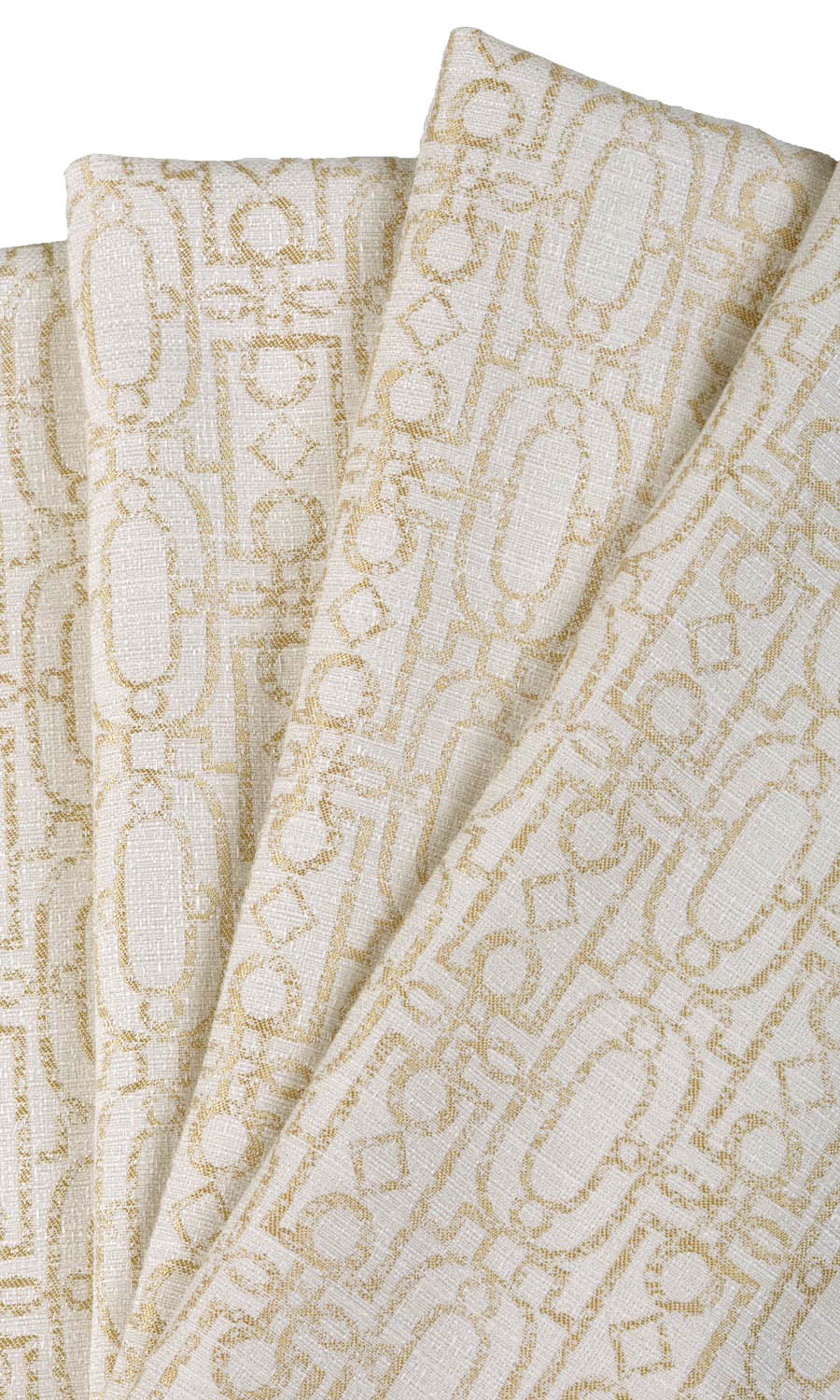 Trellis Poly-Cotton Home Textile Fabric Material By the Yard (Off White/ Pale Beige)