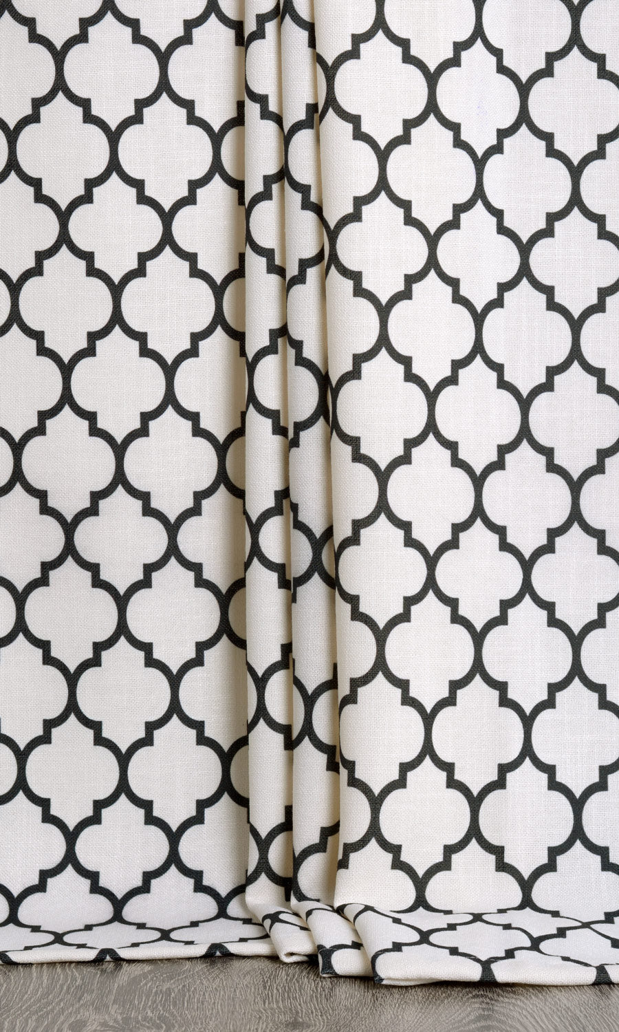 Moroccan Tiled Home Décor Fabric By the Yard (Cream/ Black)