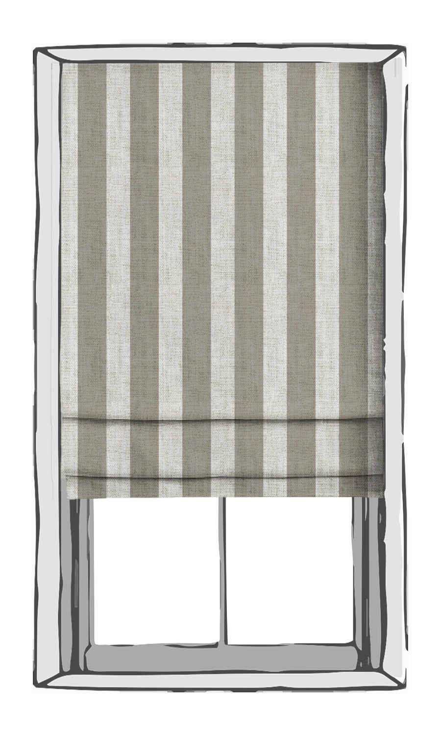 Modern Striped Print Fabric Material By the Metre (Grey/ White)
