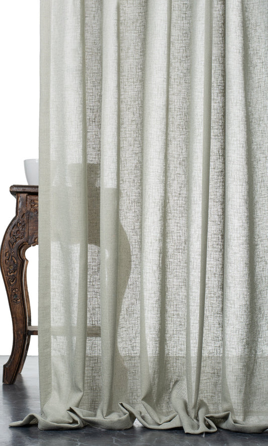 Textured Sheer Home Décor Fabric By the Yard (Grey-Green)