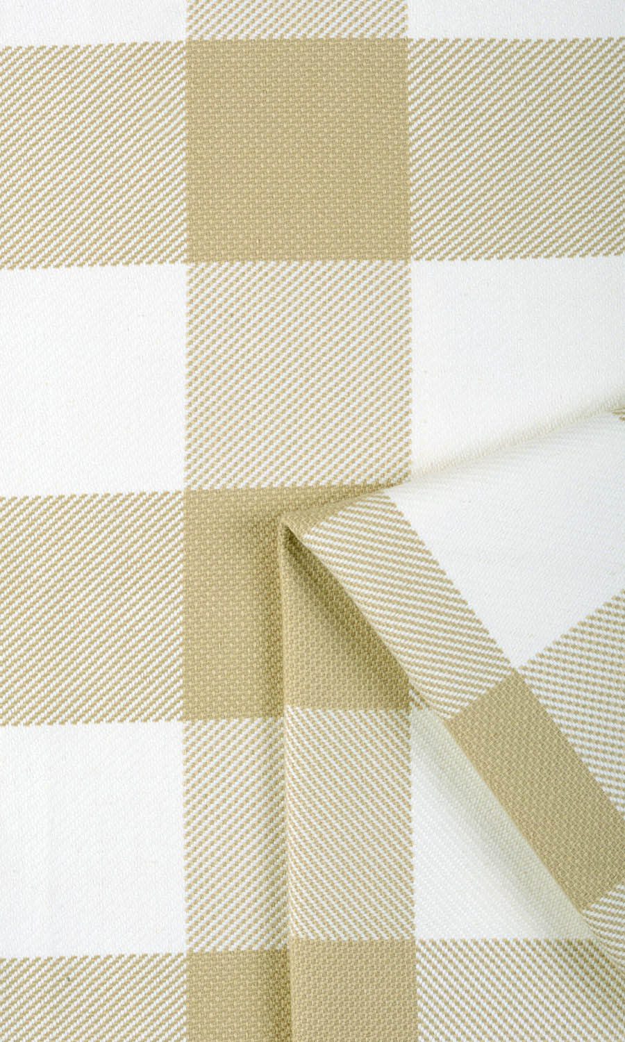 Buffalo Plaid Window Treatments Fabric By the Yard (Khaki Brown/ White)