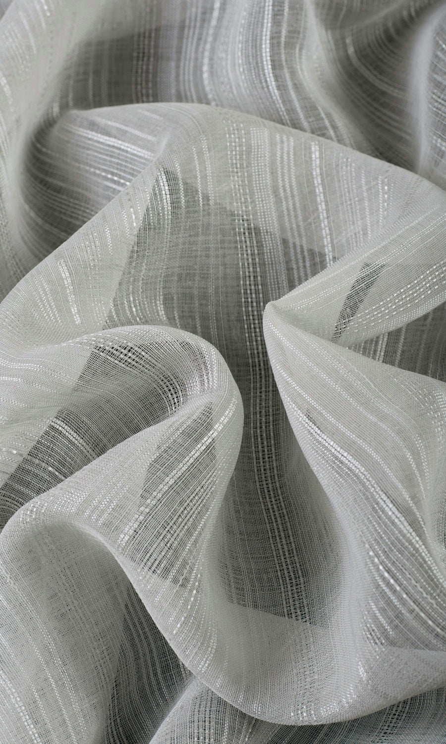 Woven Striped Sheer Home Décor Fabric By the Yard (Grey)