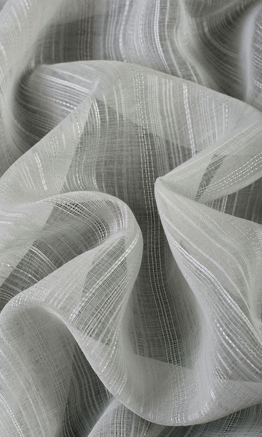 Woven Striped Sheer Home Décor Fabric By the Yard (Grey)