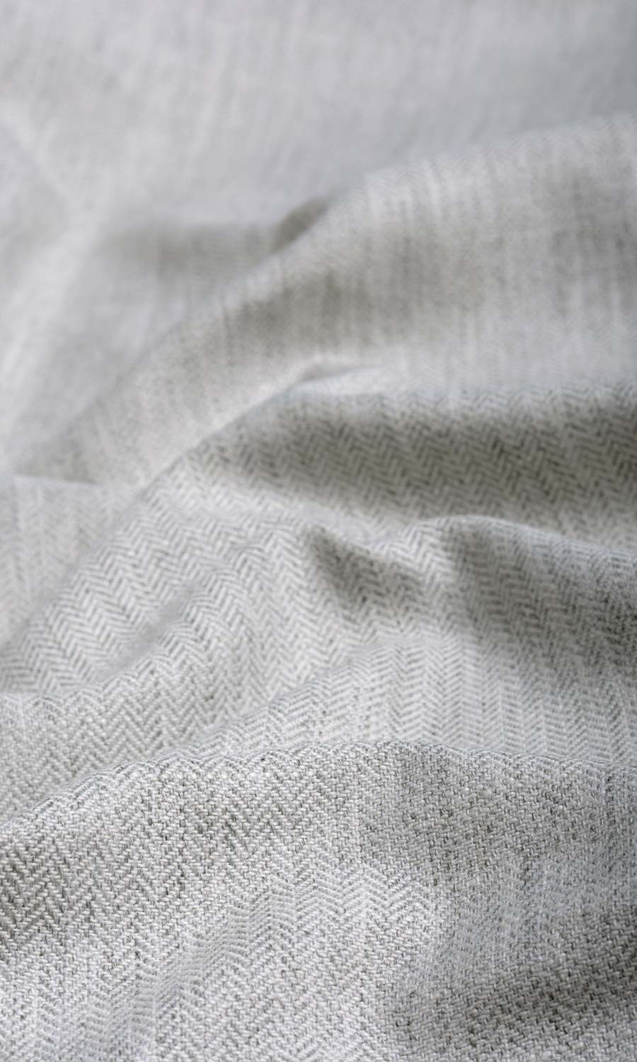 Herringbone Textured Window Treatments Fabric By the Yard (Smoke White)