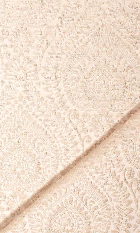 Textured Floral Home Décor Fabric By the Yard (Pale Beige)