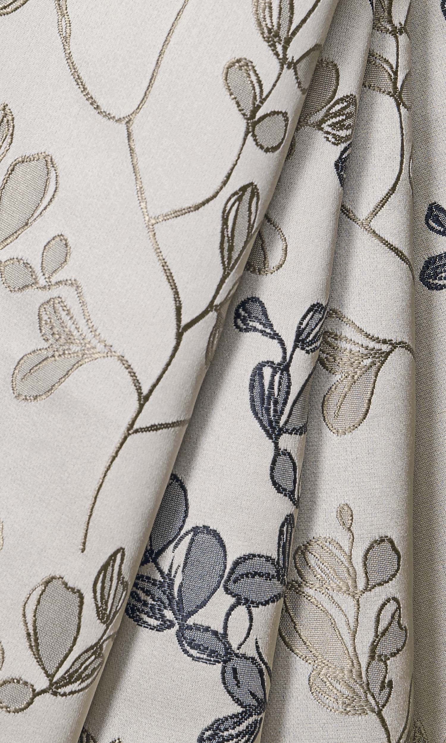 Floral Window Treatments Fabric Sample (White/ Black/ Beige/ Gray)