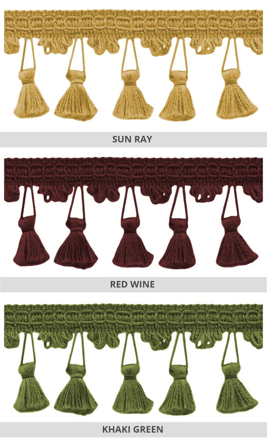 Window blinds trim with fringe and tassel