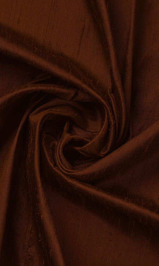 Dupioni Silk Home Décor Fabric By the Yard (Brown)