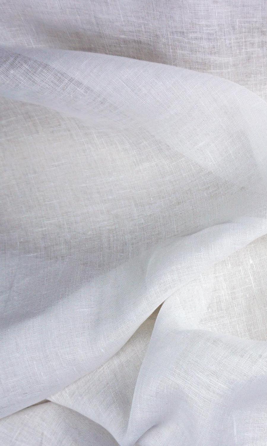 Semi Sheer Window Treatments Fabric By the Yard (White/ Ivory)