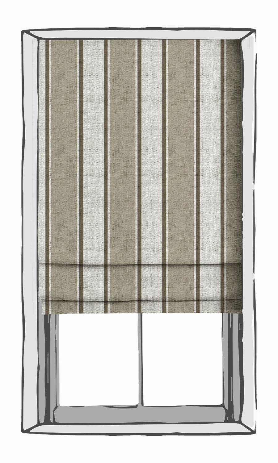 Modern Striped Fabric Material By the Yard (Beige/ White)