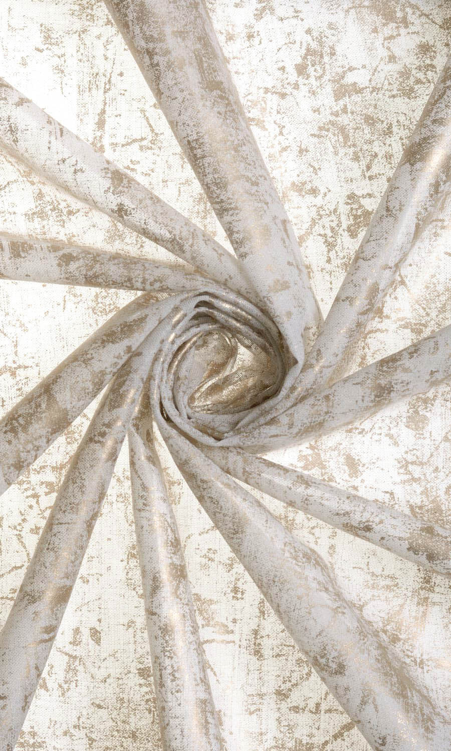 Sheer Window Treatments Fabric By the Yard (White/ Metallic Golden)