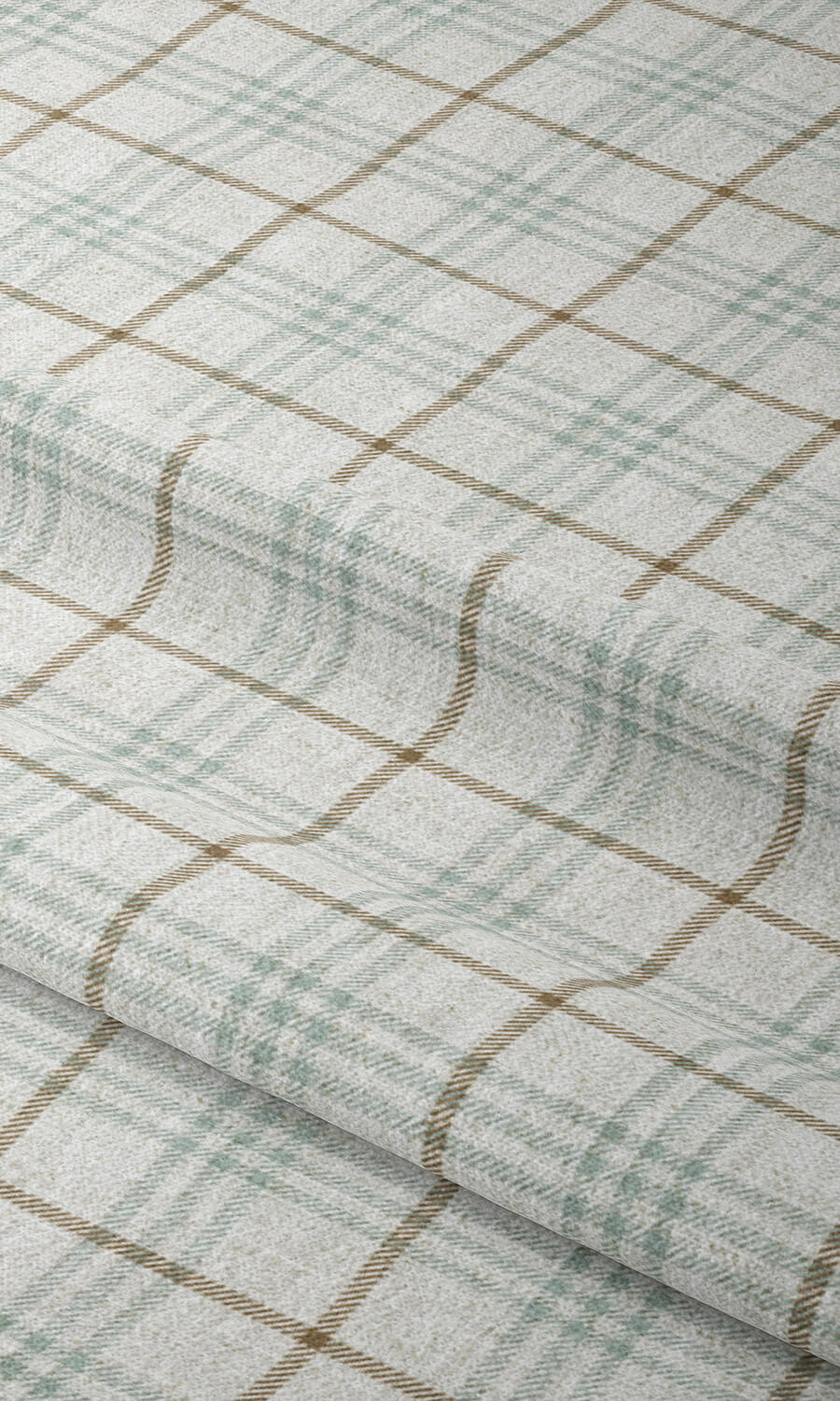 Modern Check Home Décor Fabric By the Yard (White/ Blue/ Brown)