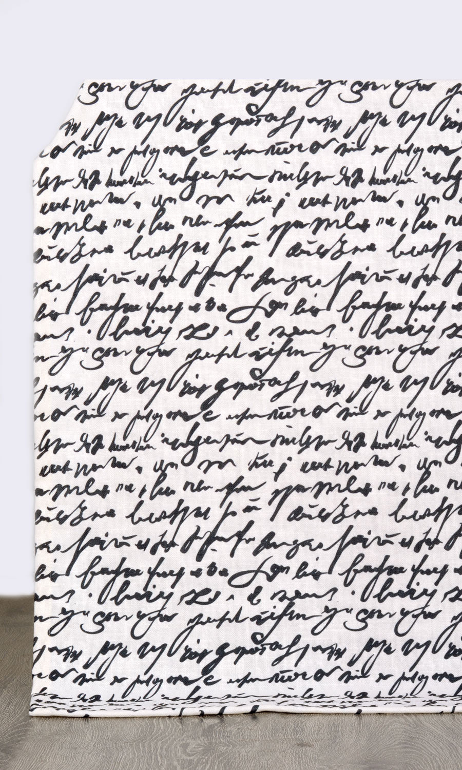 Script Print Home Décor Fabric By the Yard (Paper White/ Ink Black)