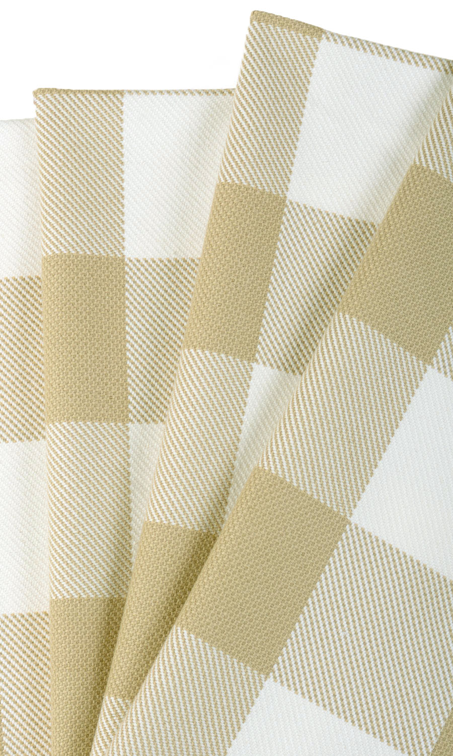 Buffalo Plaid Fabric Material By the Yard (Khaki Brown/ White)