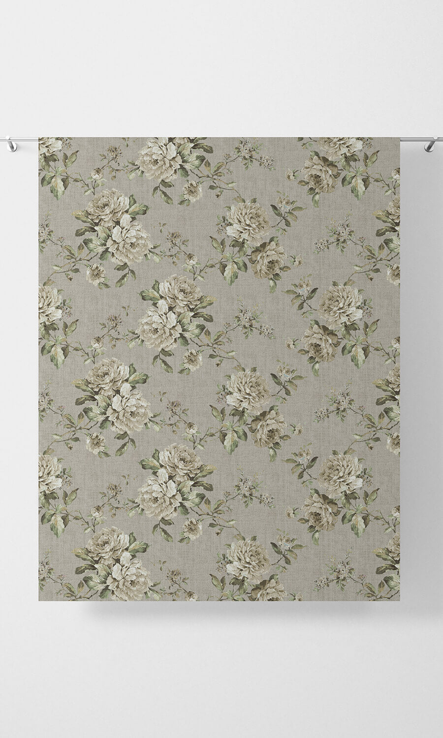 Country Floral Home Décor Fabric Sample (Warm Grey)