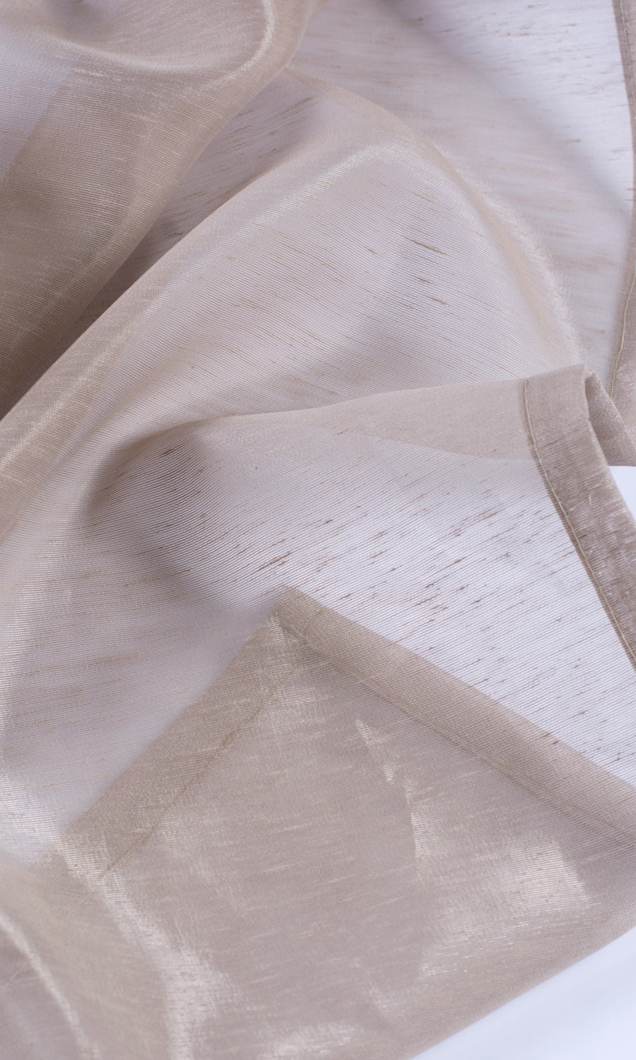 Textured Sheer Fabric Sample for Roman Blinds & Shades (Hazelwood Beige/ Brown)