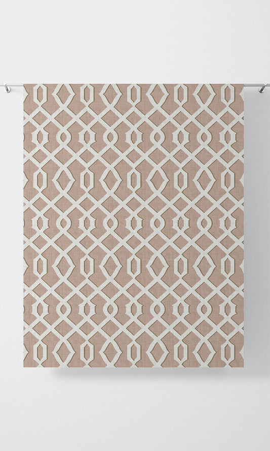 Trellis Patterned Blinds (Soft Pink/ White)
