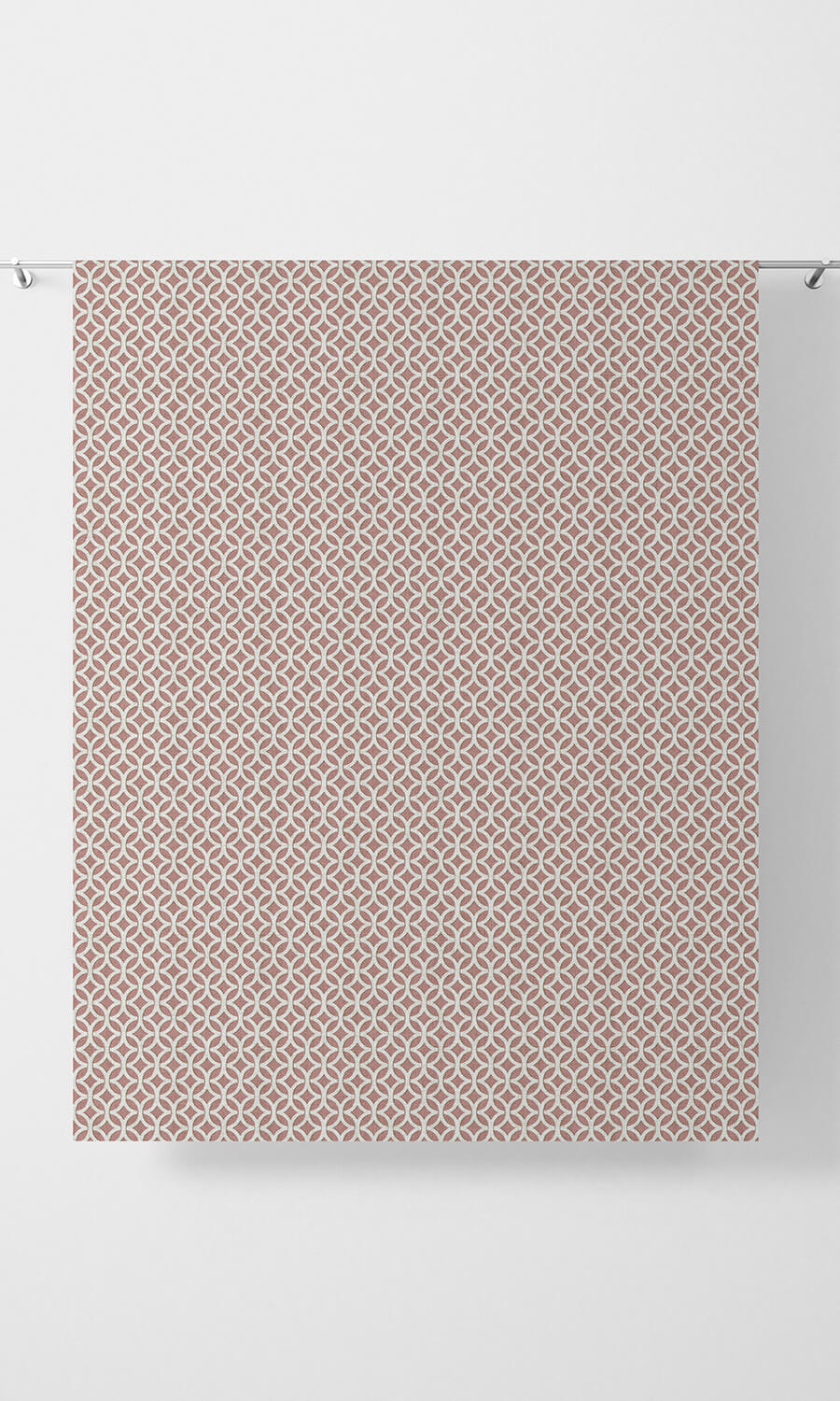 Geometric Print Free Fabric Material Sample (Pink/ White)