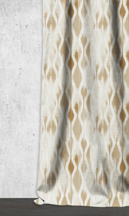 Ikat-Style Blinds (Eggshell White/ Pale Brown)