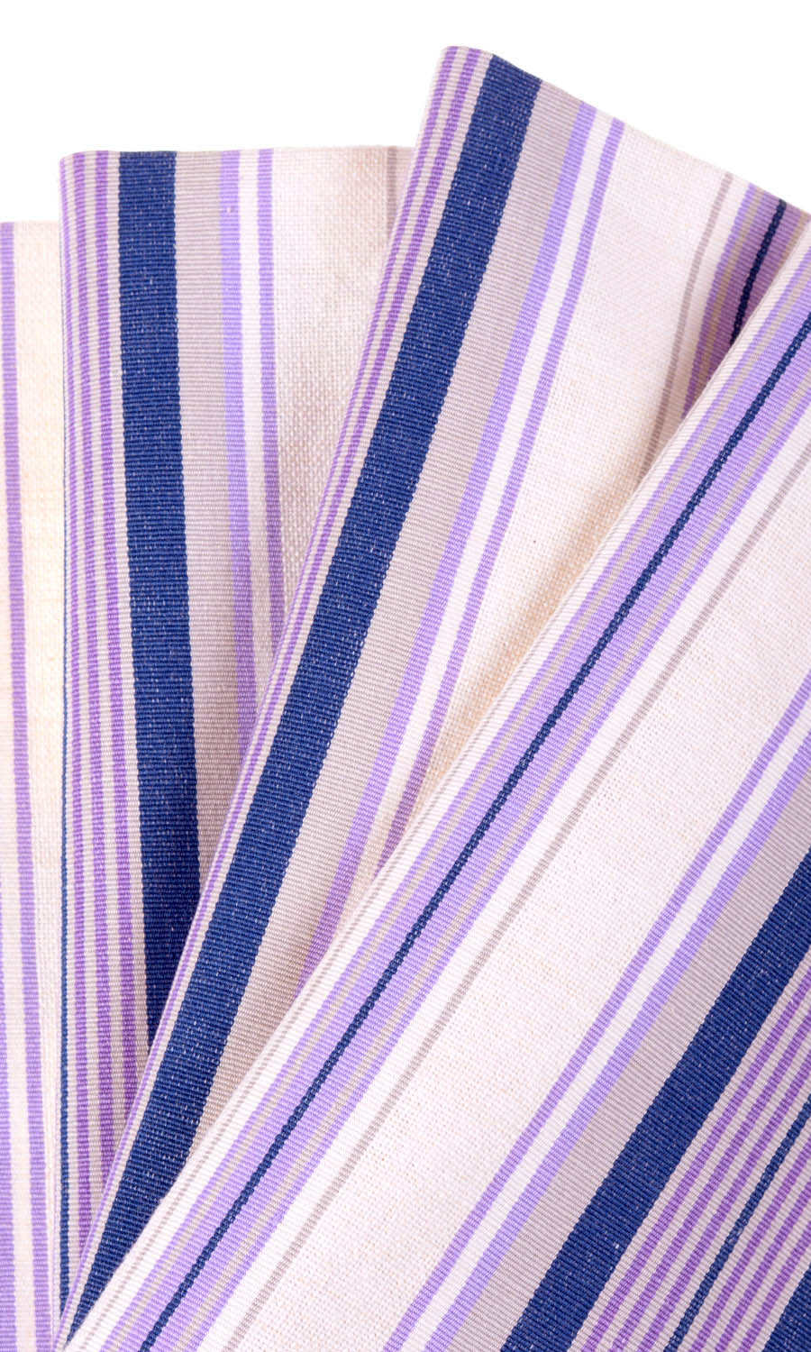 Striped Cotton Free Fabric Material Sample (Violet/ White)