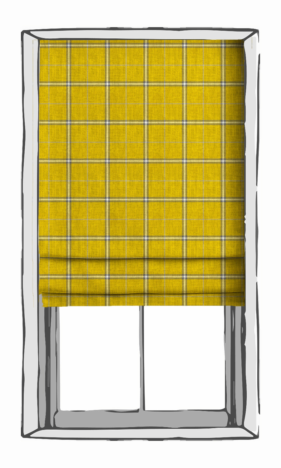 Check Patterned Window Treatments Fabric By the Yard (Yellow)