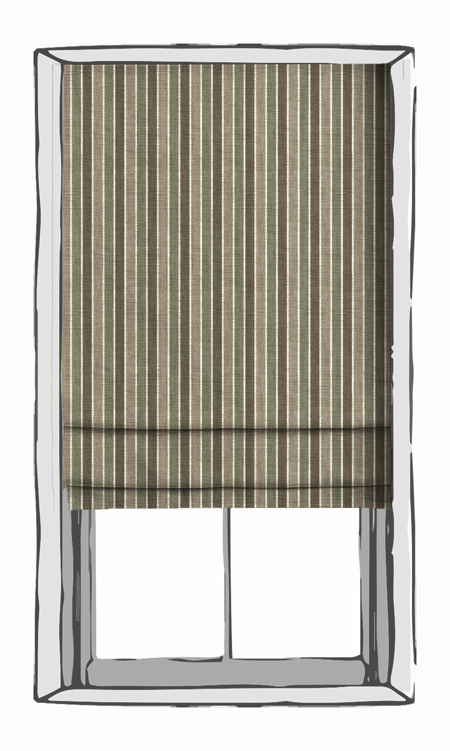 Striped Fabric Material By the Metre (Olive Green/ Brown/ Beige)