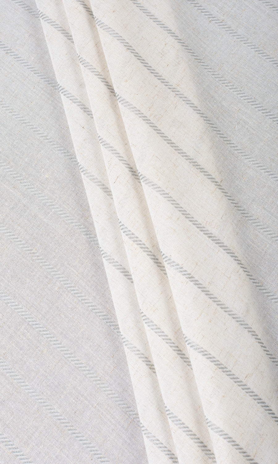 Striped Sheer Window Treatments Fabric Sample (Warm White/ Gray)