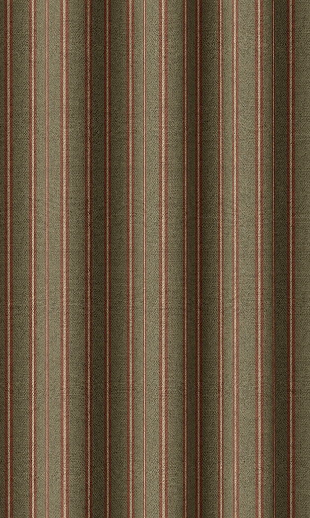 Striped Home Textile Fabric Material By the Yard (Green & Red)