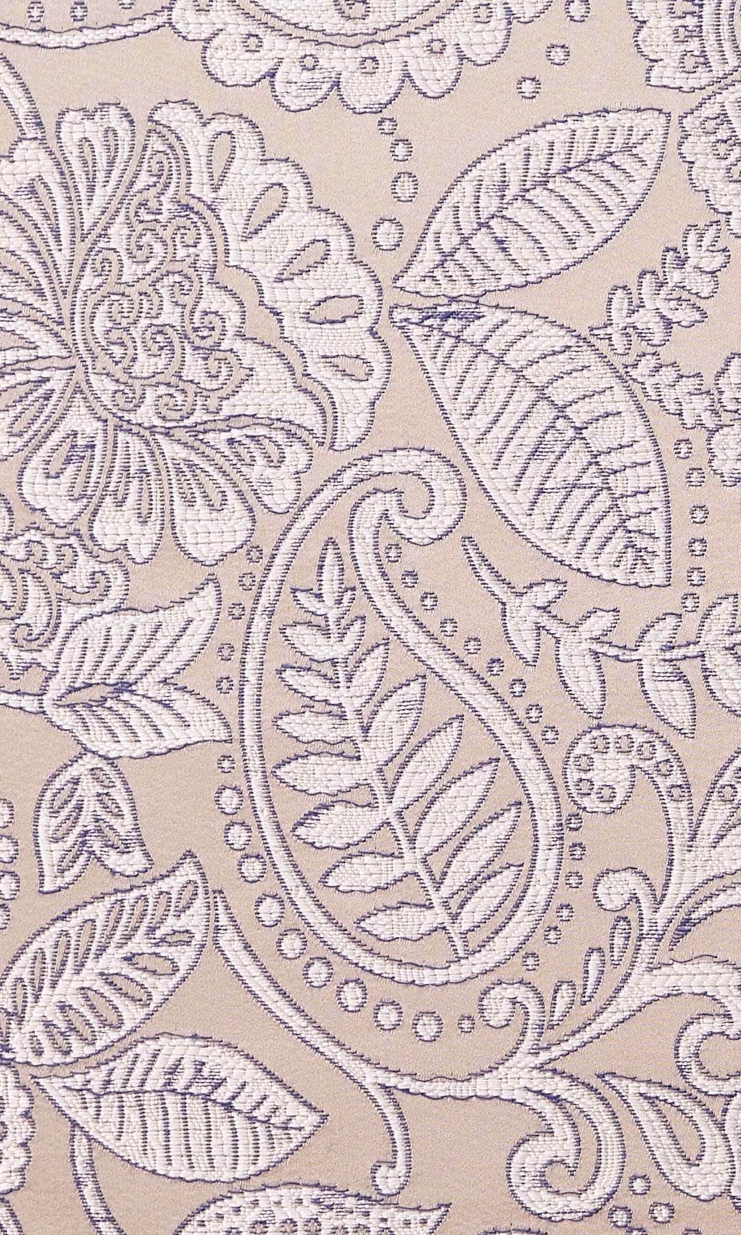 Floral Textured Home Textile Fabric Material Sample (Beige/ Blue)