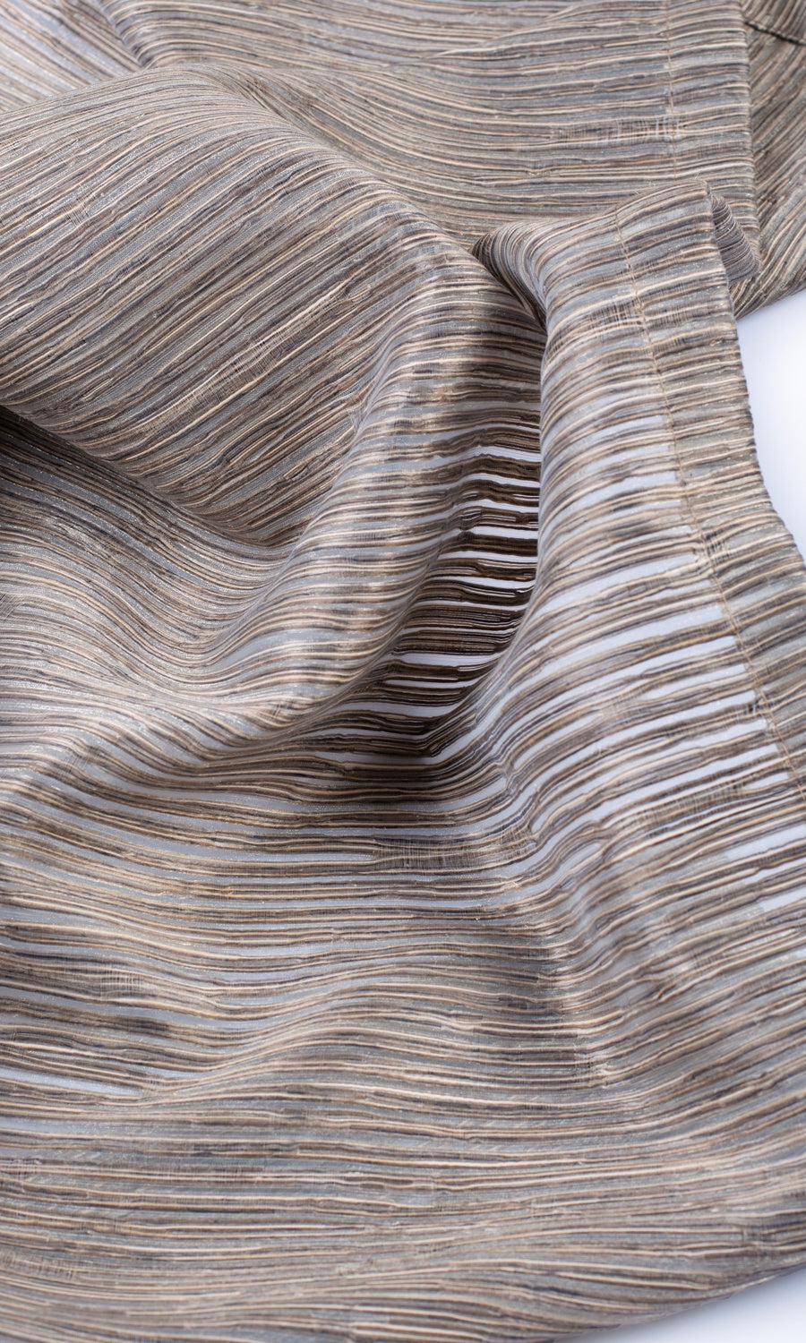 Striped Sheer Home Décor Fabric By the Yard (Mocha Brown)