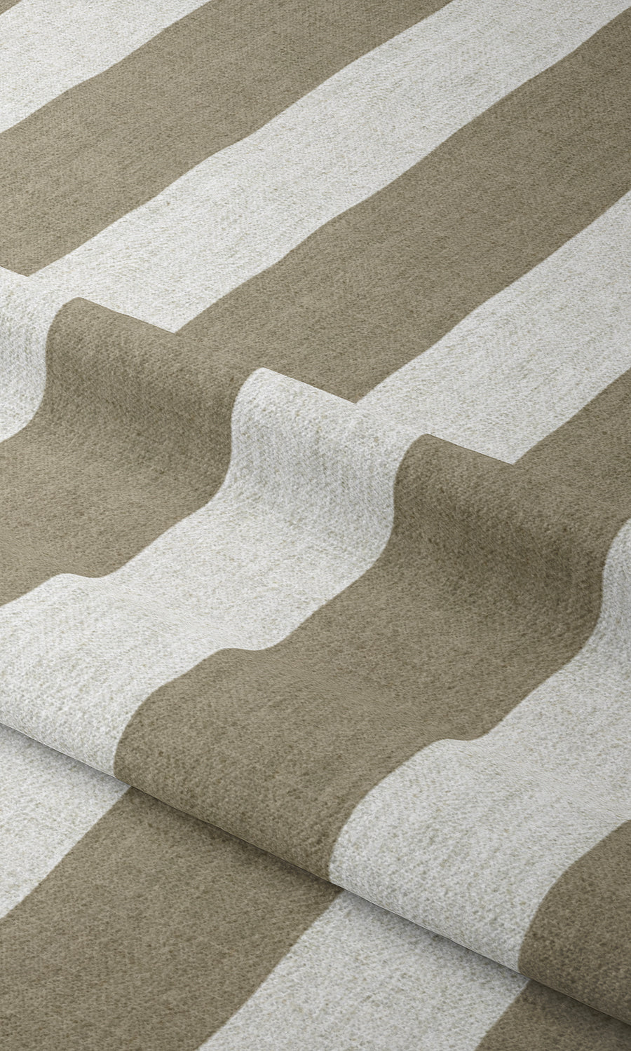 Striped Print Home Textile Fabric Material Sample (Beige/ White)