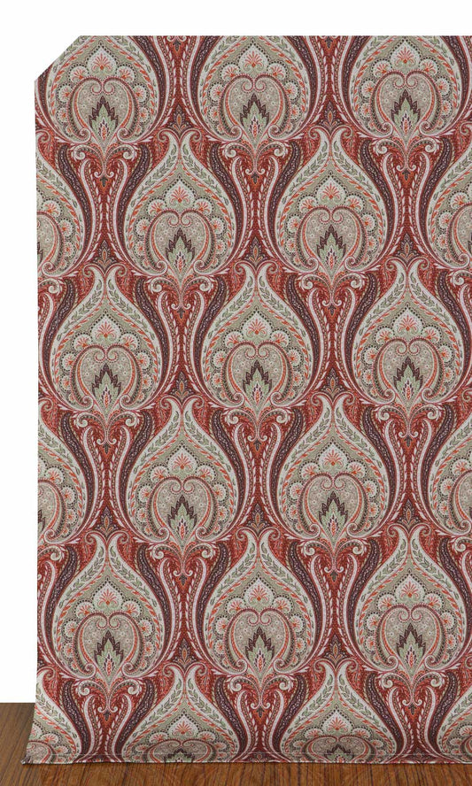 Floral Textured Roman Shades (Beige/ Blue)