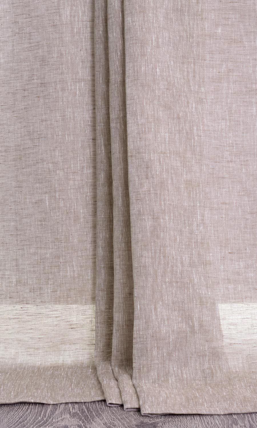 Linen Sheer Window Treatments Fabric Sample (Brown)
