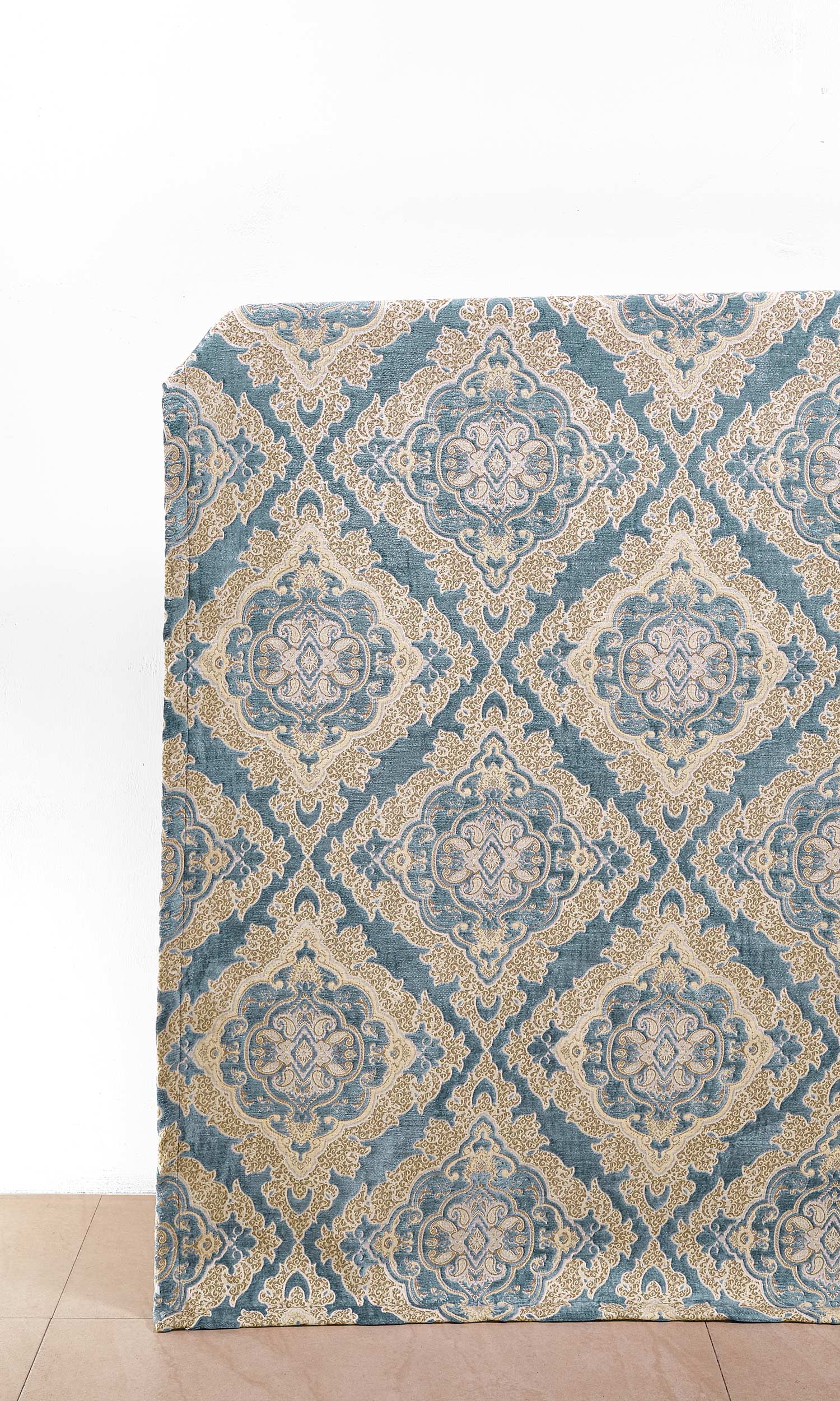 Damask Velvet Home Décor Fabric By the Yard (Beige/ Brown/ Blue)