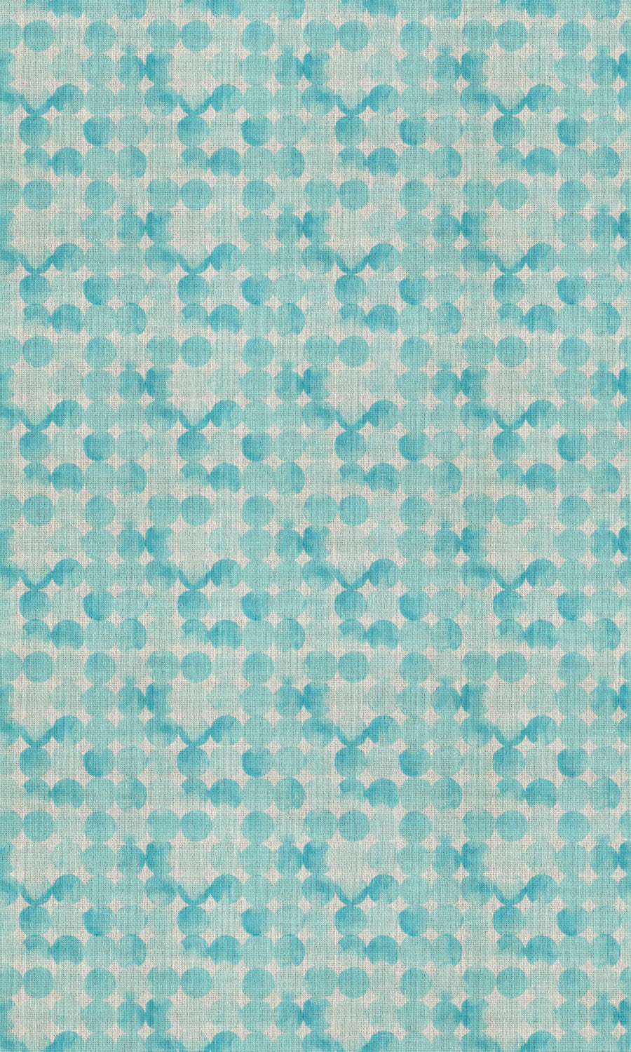 Polka Dots Fabric Material By the Metre (White/ Turquoise)