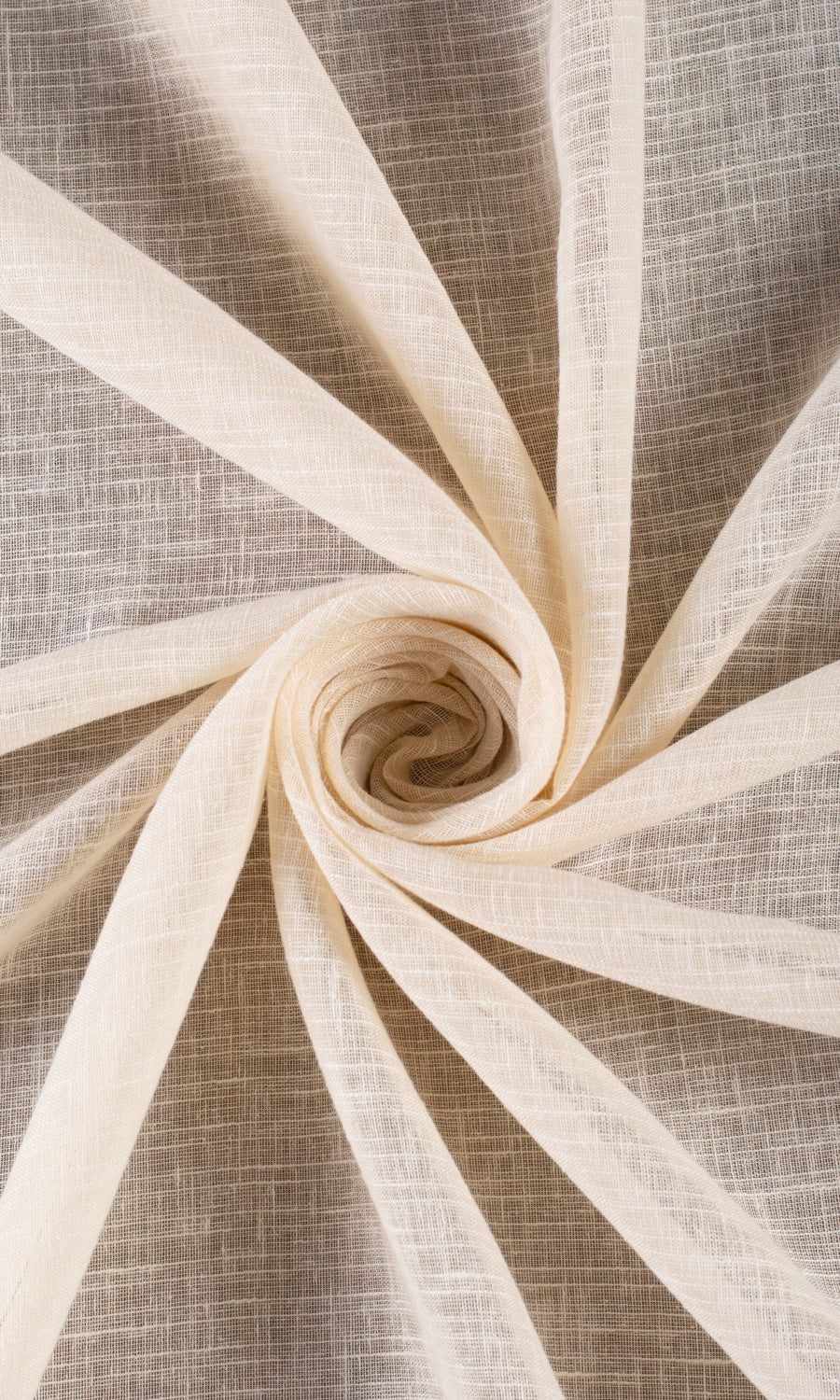 Plain Textured Sheer Home Décor Fabric By the Yard (Pale Beige)