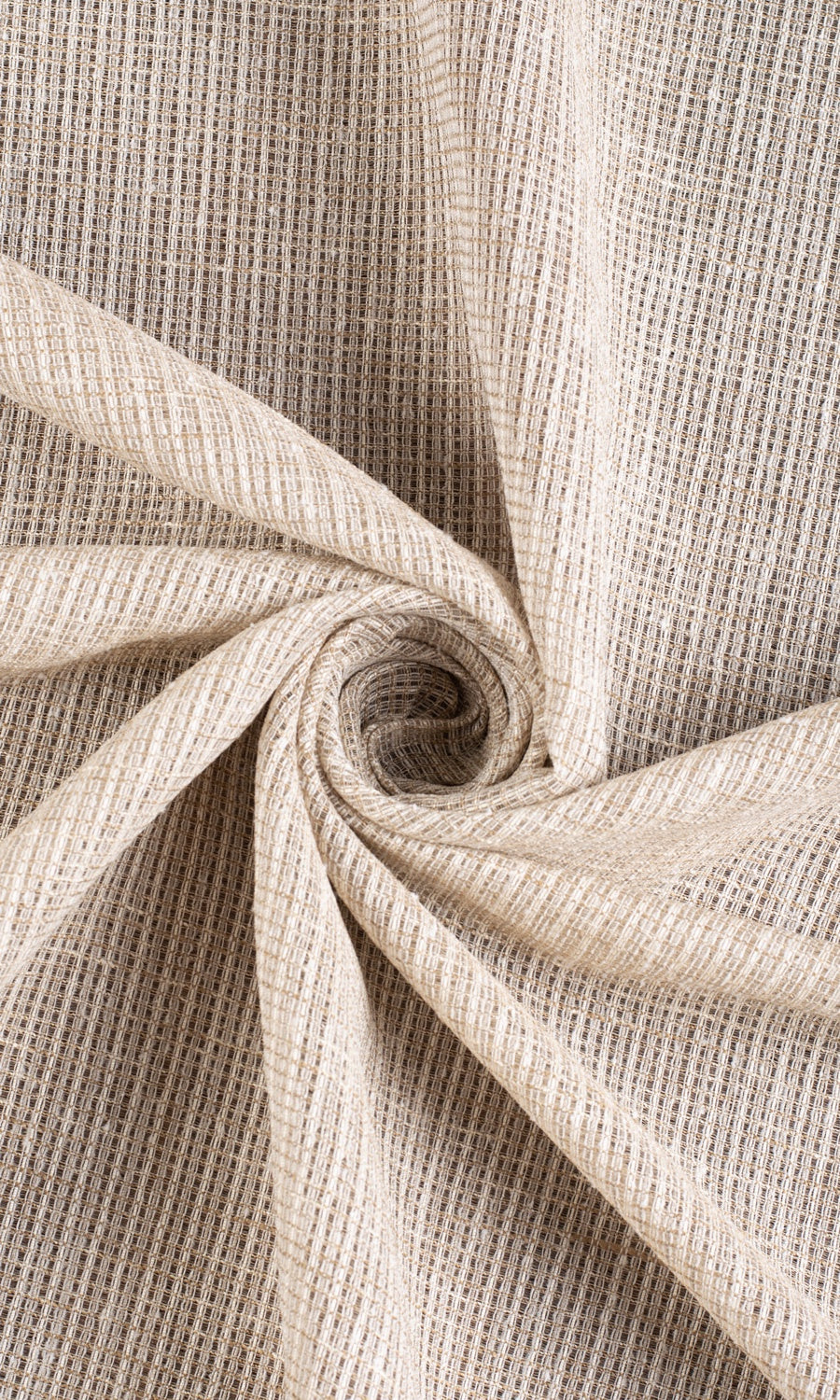 Checkered Sheer Fabric Material By the Yard (Beige/ Brown)