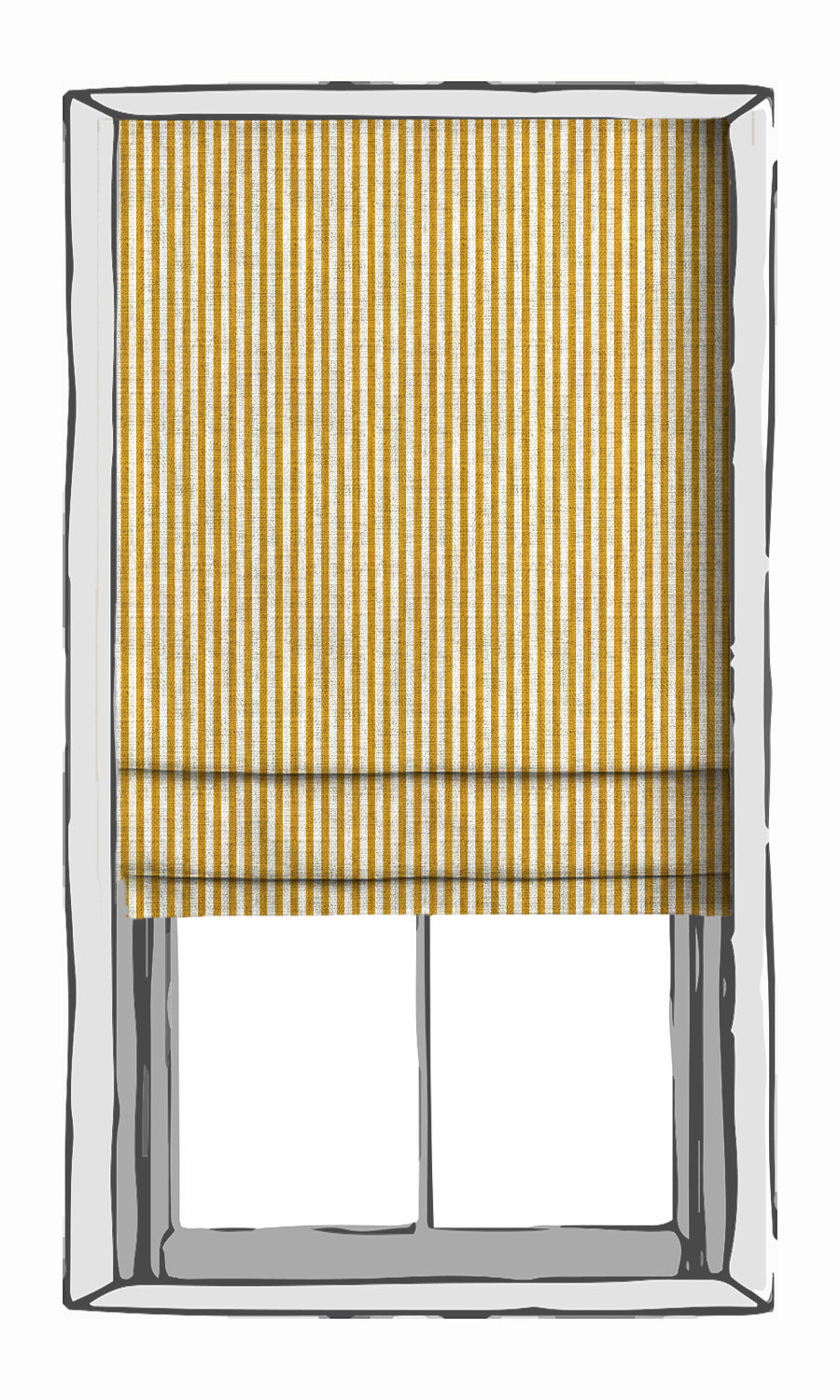 Modern Striped Fabric Material By the Yard (Deep Yellow/ White)