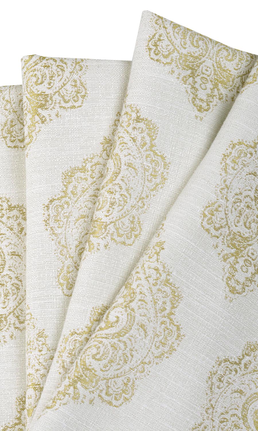Patterned Home Textile Fabric Material By the Yard (Off White/ Green)