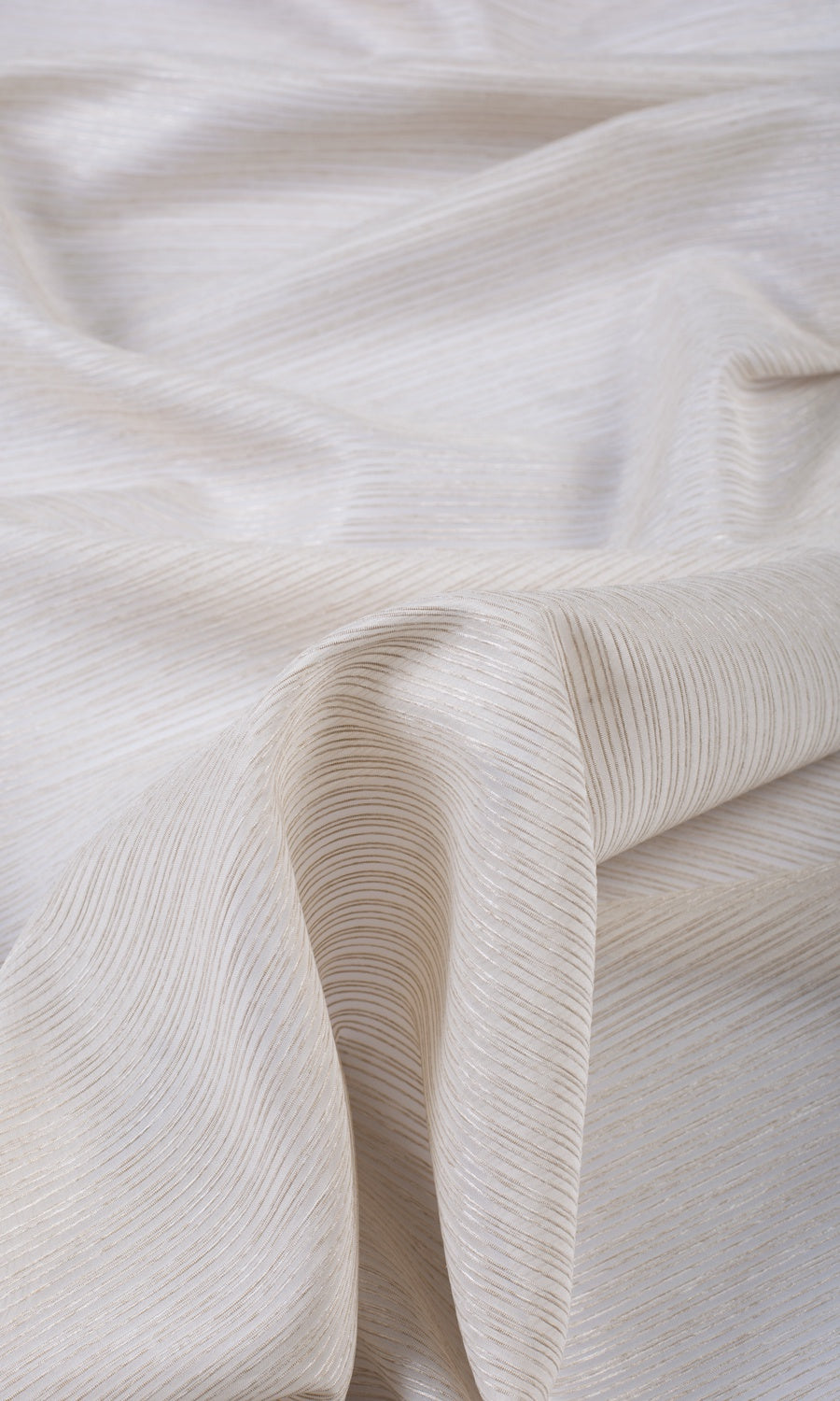 Textured Sheer Fabric Sample for Roman Blinds & Shades (Pale Beige/ Warm Ivory)