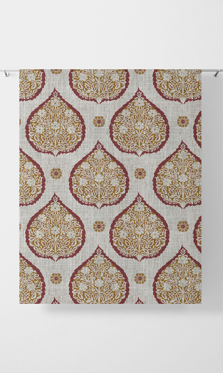 Paisley Home Décor Fabric By the Yard (Red/ Orange)