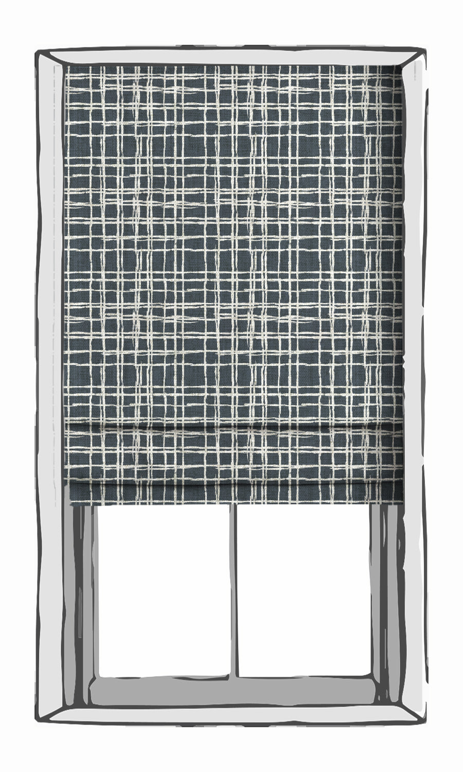 Abstract Patterned Fabric Material By the Metre (Petrol Blue/ White)