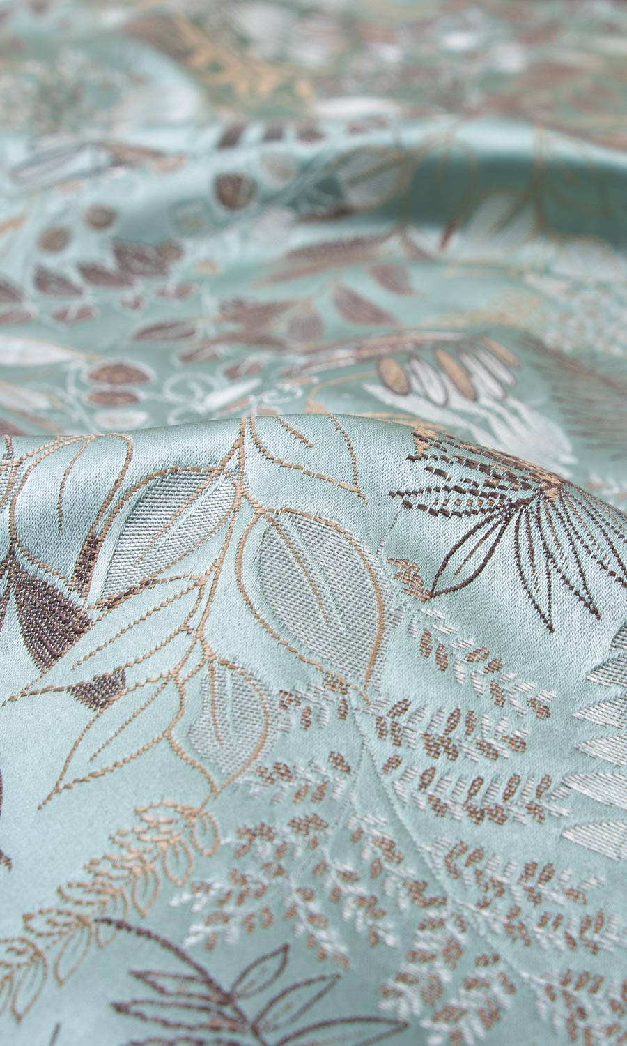 Botanical Home Textile Fabric Material Sample (Light Blue)