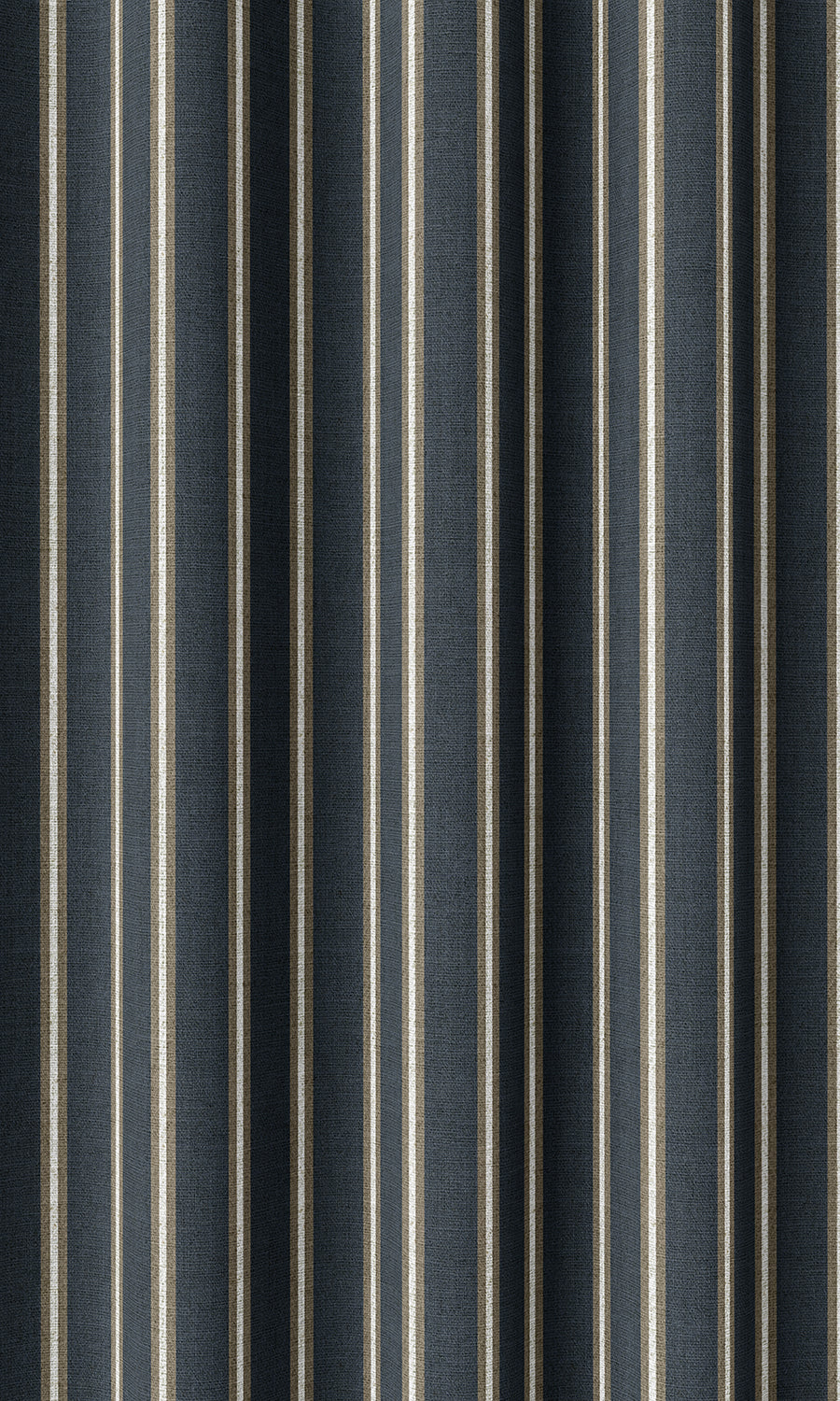 Modern Striped Print Home Décor Fabric By the Yard (Navy Blue/ Brown)