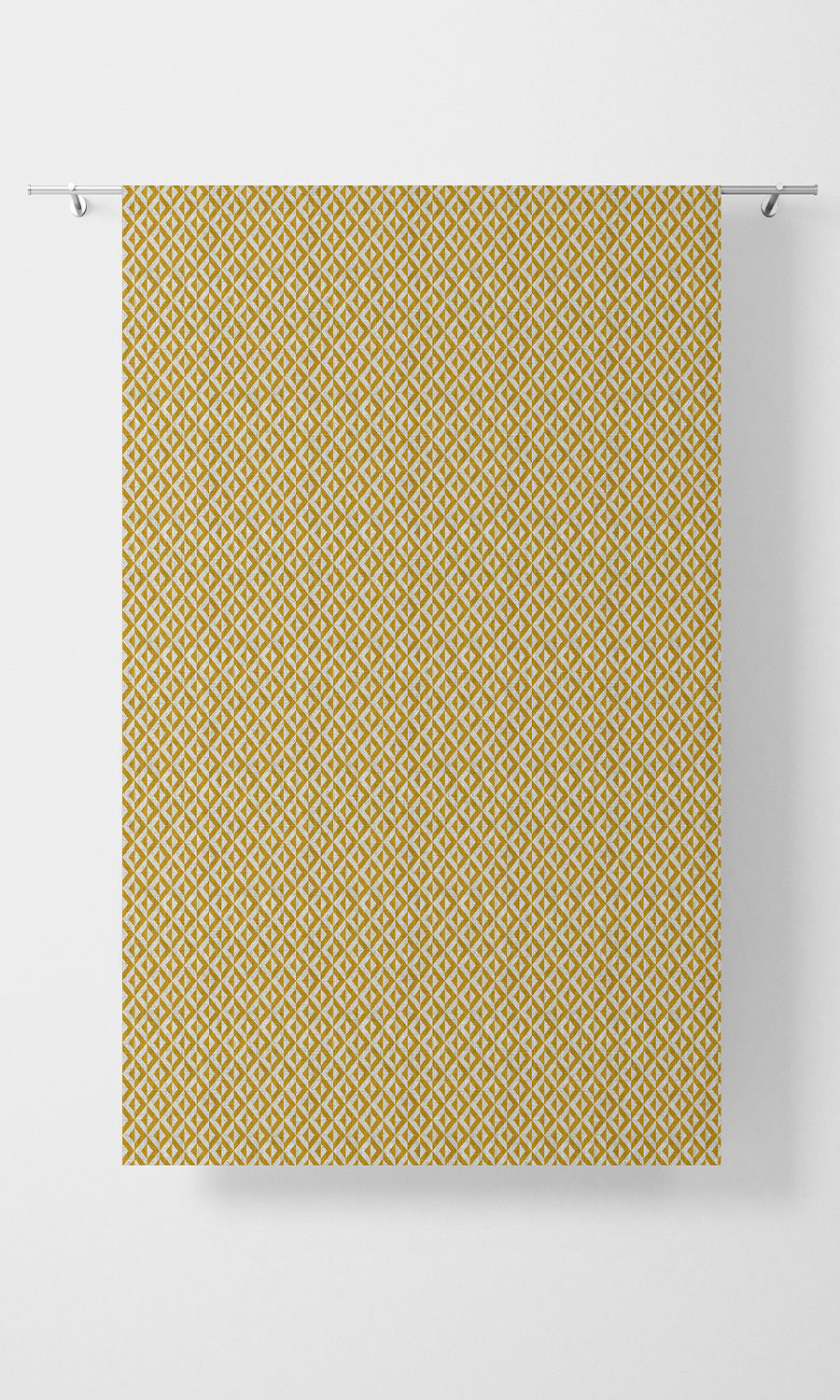 Geometric Print Home Textile Fabric Material Sample (Deep Yellow/ White)