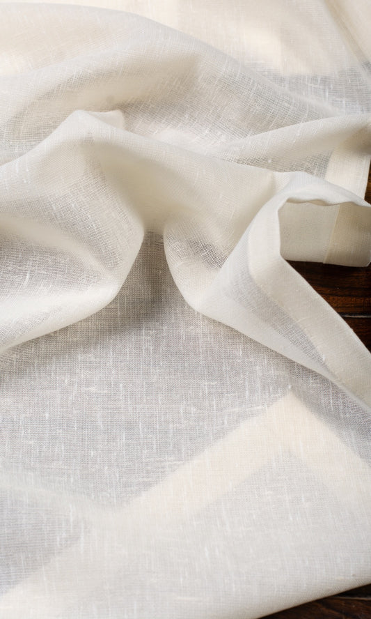Plain Sheer Home Décor Fabric By the Yard (Ivory)
