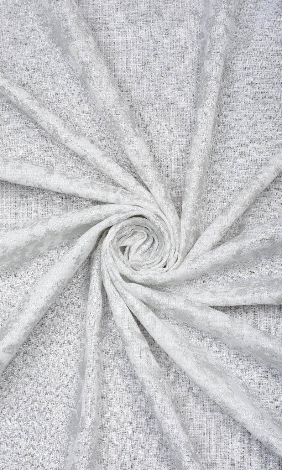 Metallic Accents Semi-Sheer Home Textile Fabric Material By the Yard (White)