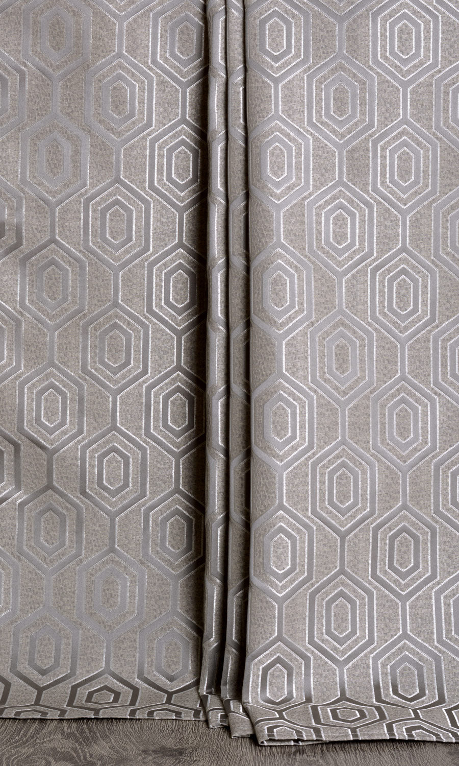 Jacquard Honeycomb Patterned  Window Treatments Fabric By the Yard (Grey)
